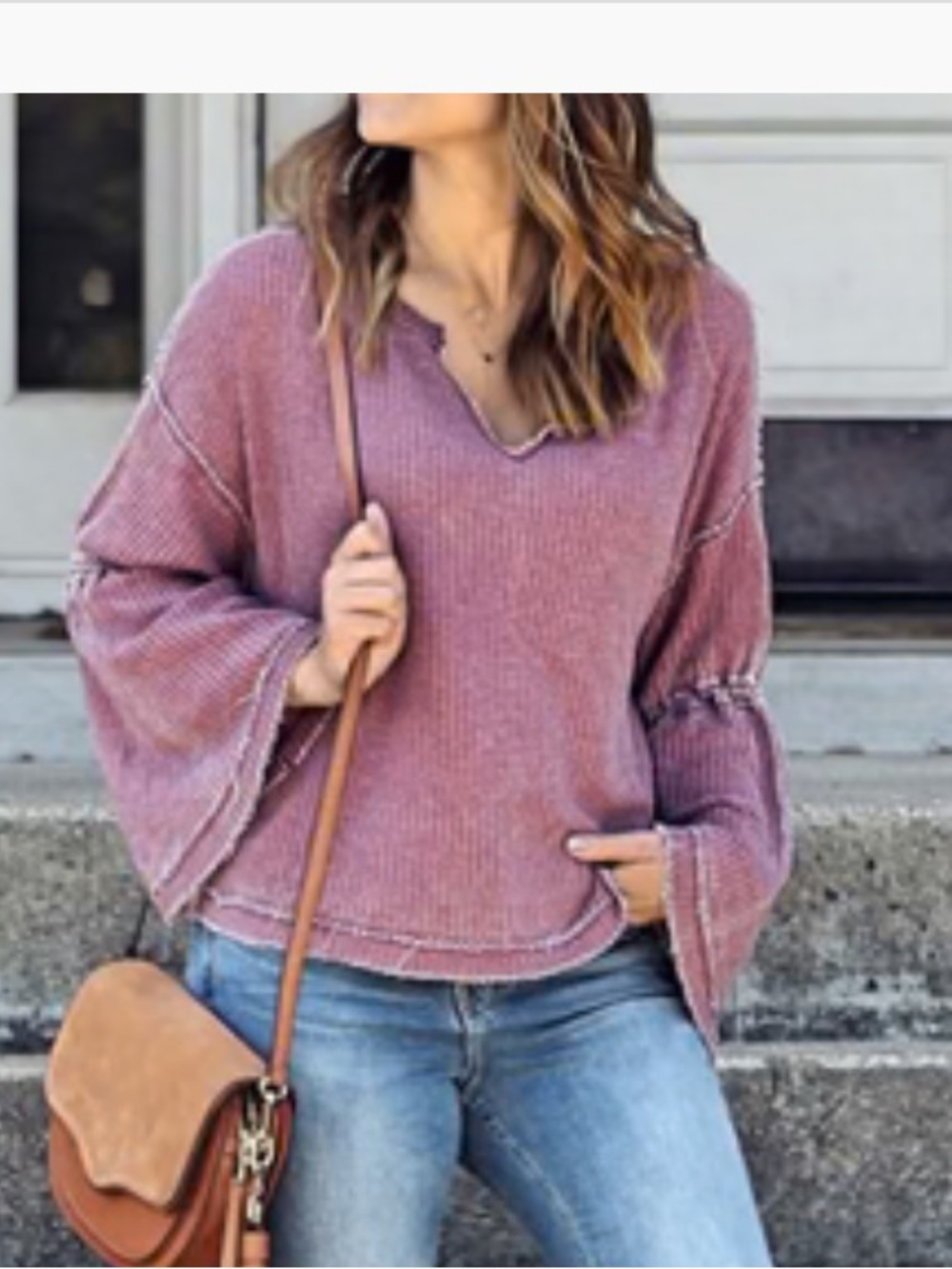 We The Free Washed Lavender  Waffle Pullover! XS